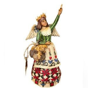 VTG Heartwood Creek Jim Shore Angel/Star Basket Figure 2002 Excellent Condition
